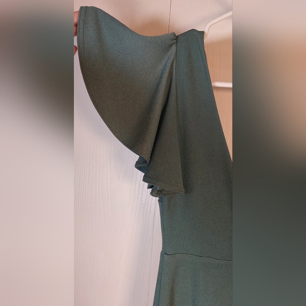 Birdy Grey Hannah Maxi Dress Size Small Flutter Sleeve Crepe Romantic Wedding - Picture 10 of 15